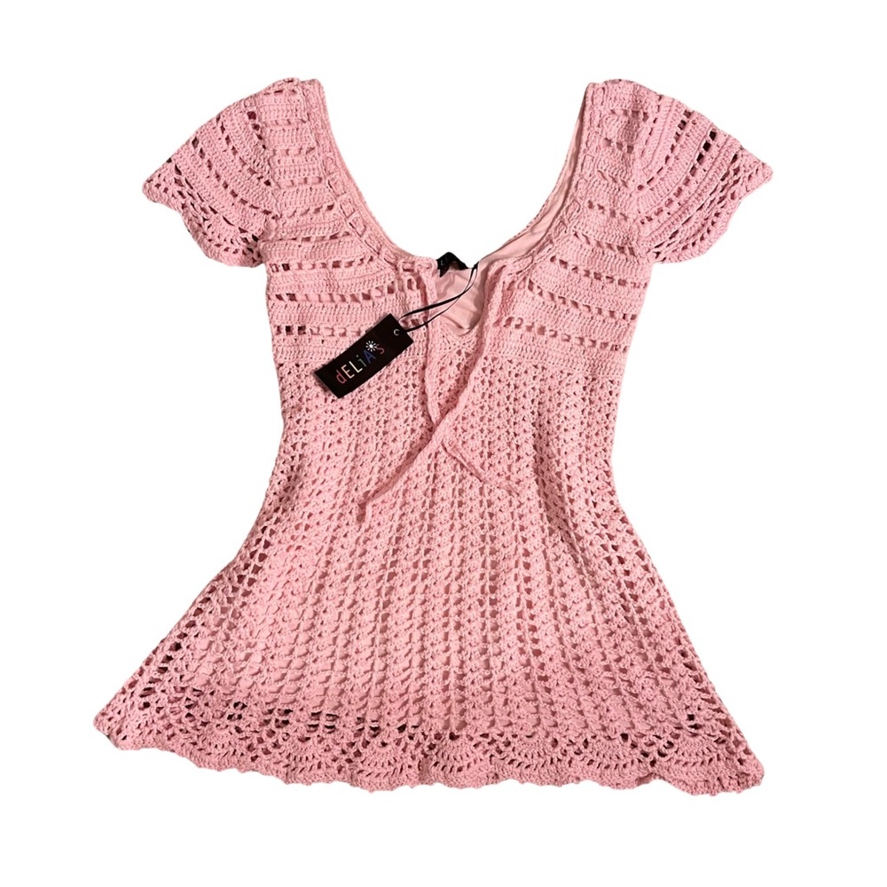 dolls kill/delia’s crochet mini dress